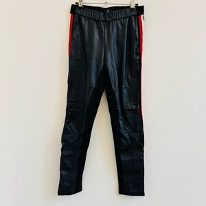Pink Tartan Black Pants with Red Stripe